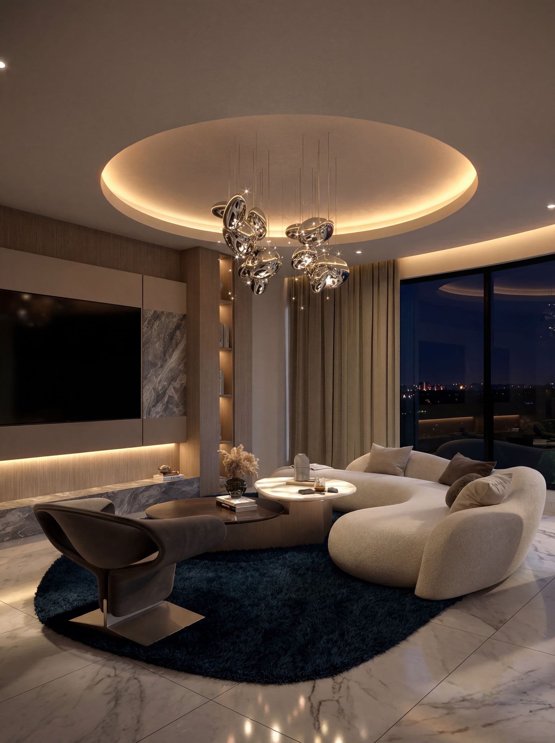 2 bedroom apartment: living room