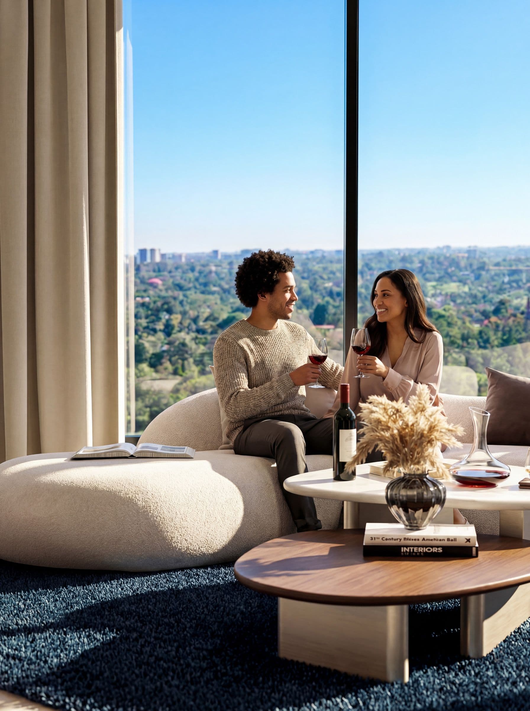 2 bedroom apartment: sitting area by the window