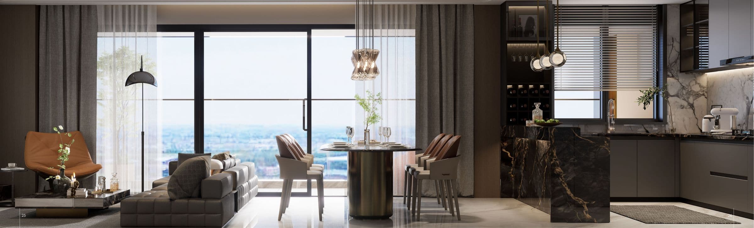 Executive Suites living and dining room