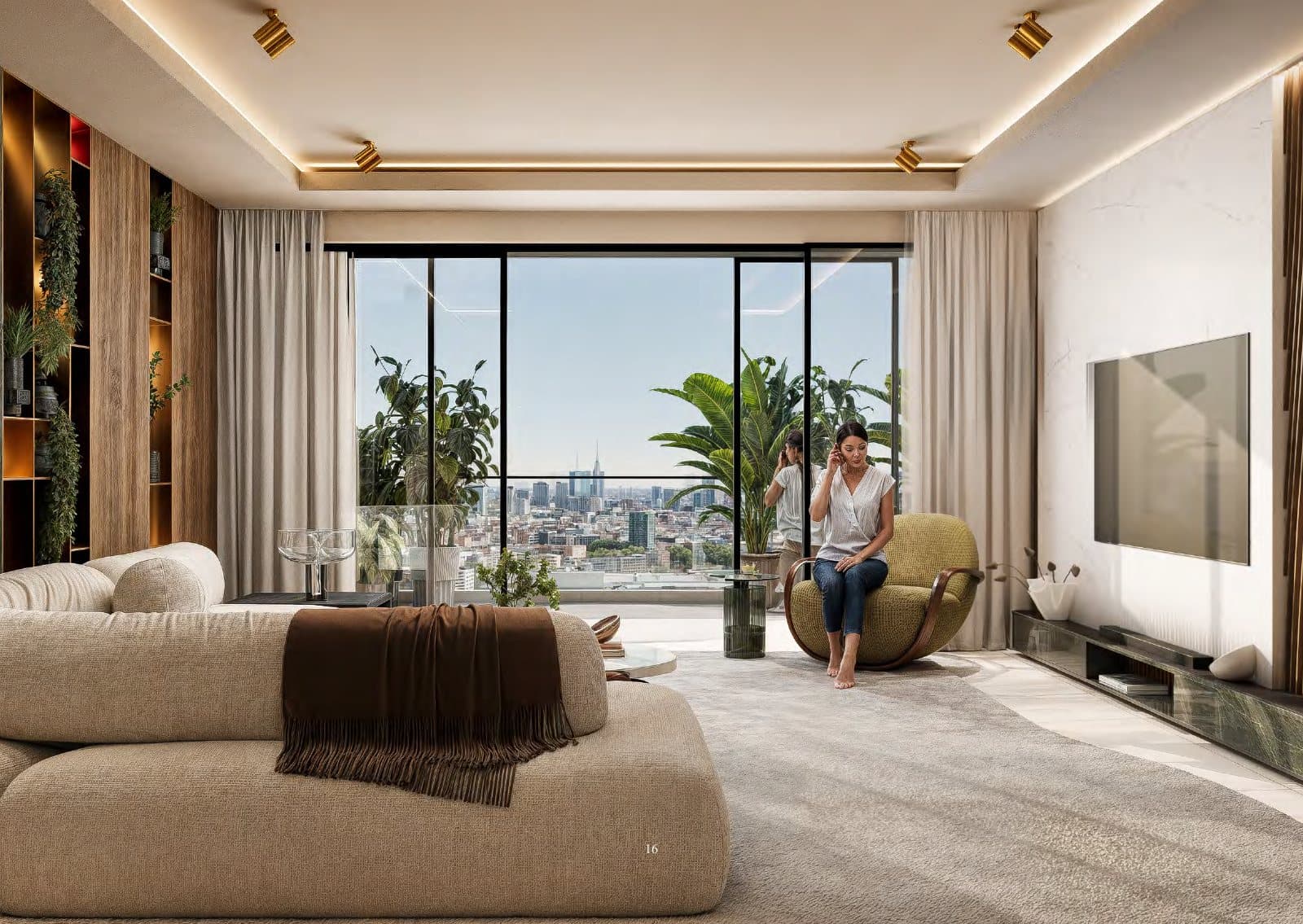 Living room opening onto the balcony
