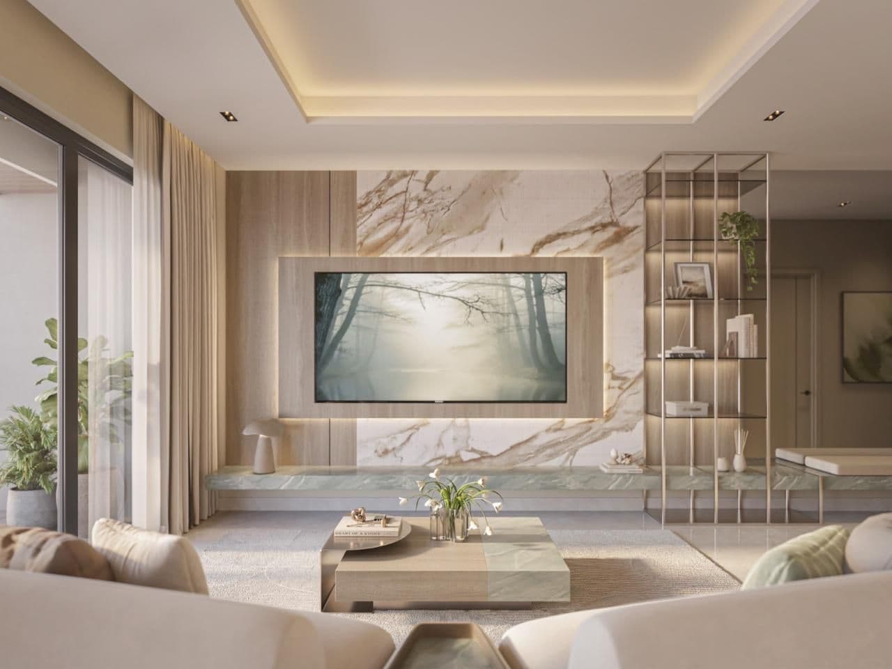 Seasons Riverside feature wall